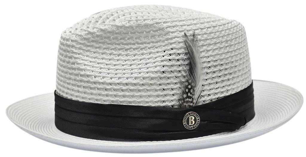 Weiß mit Schwarzband Strohhut – Elegante Zopfdetails für heiße Sommertage!