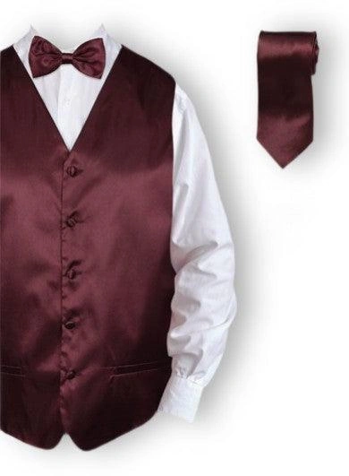 Eleganter Weinrot Satin Weste Anzug Perfekt für Ihren großen Auftritt Stilvoll und Unvergesslich